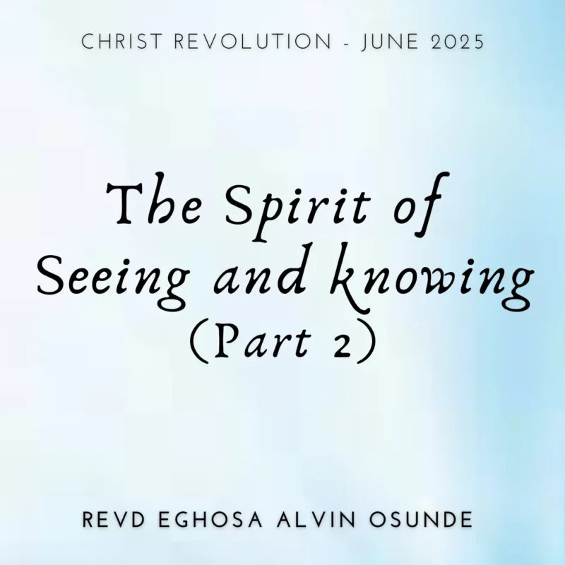 The Spirit of Seeing and Knowing